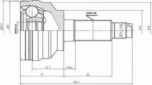 Aywiparts AW1510122 - Шарнирный комплект, ШРУС, приводной вал autodnr.net