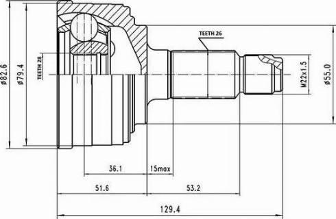 Aywiparts AW1510140 - Шарнирный комплект, ШРУС, приводной вал autodnr.net