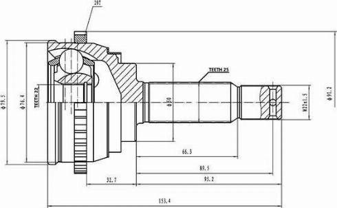 Aywiparts AW1510178A - Шарнірний комплект, ШРУС, приводний вал autocars.com.ua