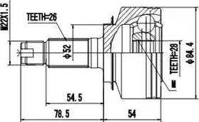 Aywiparts AW1510198 - Шарнирный комплект, ШРУС, приводной вал autodnr.net