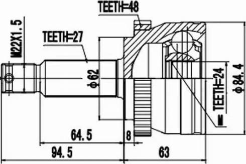 Aywiparts AW1510370A - Шарнірний комплект, ШРУС, приводний вал autocars.com.ua