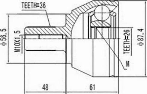 Aywiparts AW1510393 - Шарнирный комплект, ШРУС, приводной вал autodnr.net