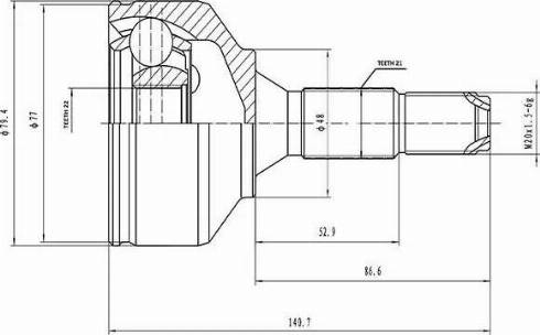 Aywiparts AW1510396 - Шарнирный комплект, ШРУС, приводной вал autodnr.net