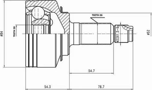 Aywiparts AW1510571 - Шарнірний комплект, ШРУС, приводний вал autocars.com.ua