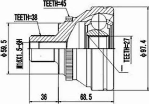 Aywiparts AW1510757A - Шарнирный комплект, ШРУС, приводной вал autodnr.net