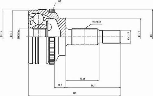 Aywiparts AW1510861A - Шарнирный комплект, ШРУС, приводной вал autodnr.net