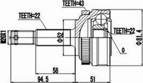 Aywiparts AW1510897A - Шарнирный комплект, ШРУС, приводной вал autodnr.net