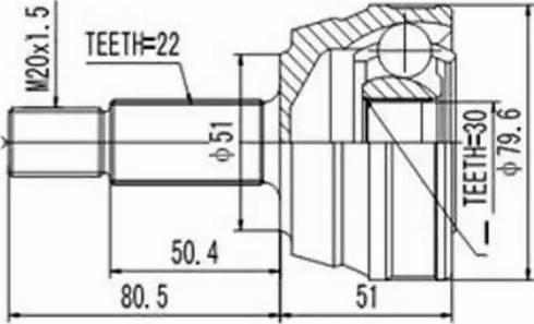 Aywiparts AW1511014 - Шарнірний комплект, ШРУС, приводний вал autocars.com.ua