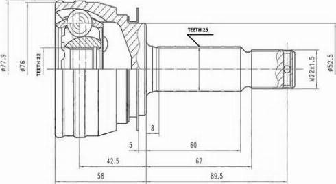 Aywiparts AW1511111 - Шарнирный комплект, ШРУС, приводной вал autodnr.net