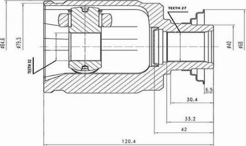 Aywiparts AW1520076 - Шарнирный комплект, ШРУС, приводной вал autodnr.net