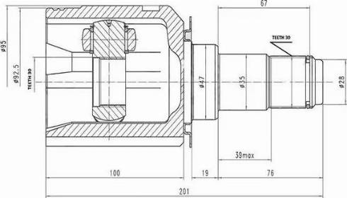 Aywiparts AW1520645 - Шарнирный комплект, ШРУС, приводной вал autodnr.net