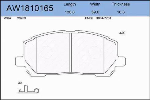 Aywiparts AW1810165 - Тормозные колодки, дисковые, комплект autodnr.net