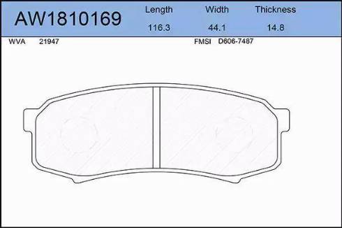 Aywiparts AW1810169 - Гальмівні колодки, дискові гальма autocars.com.ua