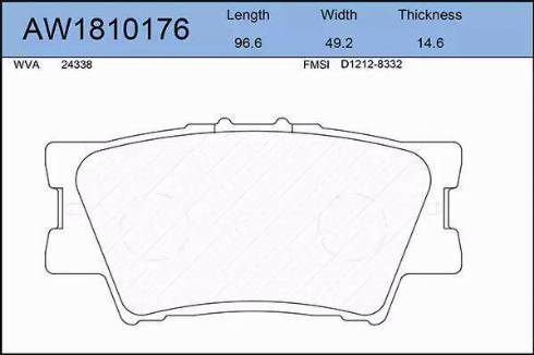 Aywiparts AW1810176 - Гальмівні колодки, дискові гальма autocars.com.ua