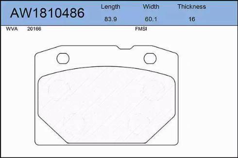 Aywiparts AW1810486 - Гальмівні колодки, дискові гальма autocars.com.ua