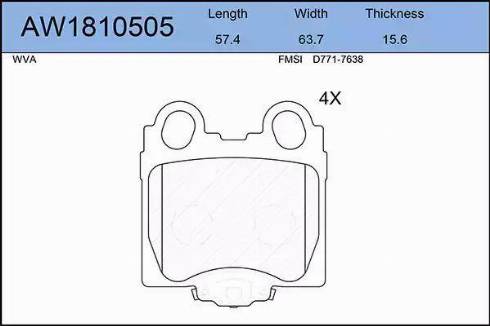 Aywiparts AW1810505 - Тормозные колодки, дисковые, комплект autodnr.net