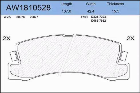 Aywiparts AW1810528 - Тормозные колодки, дисковые, комплект autodnr.net