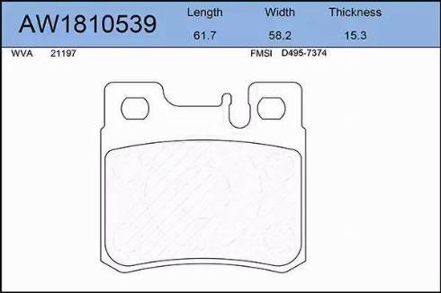 Aywiparts AW1810539 - Гальмівні колодки, дискові гальма autocars.com.ua