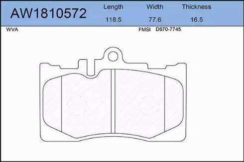 Aywiparts AW1810572 - Гальмівні колодки, дискові гальма autocars.com.ua