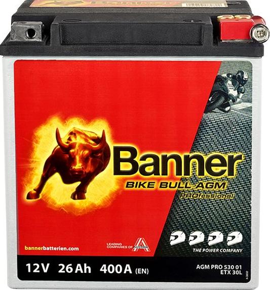 BANNER 024530010101 - Стартерна акумуляторна батарея, АКБ autocars.com.ua