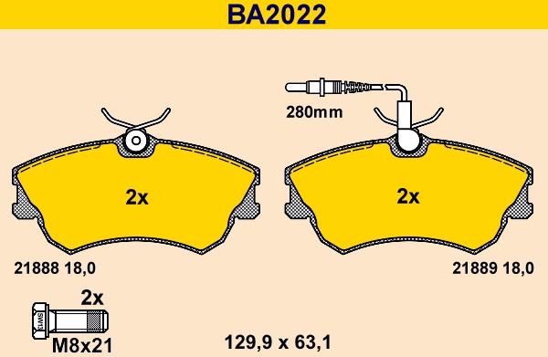 Barum BA2022 - Гальмівні колодки, дискові гальма autocars.com.ua
