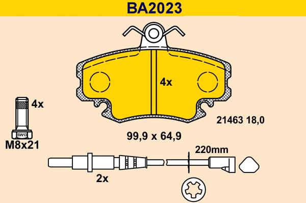 Barum BA2023 - Гальмівні колодки, дискові гальма autocars.com.ua