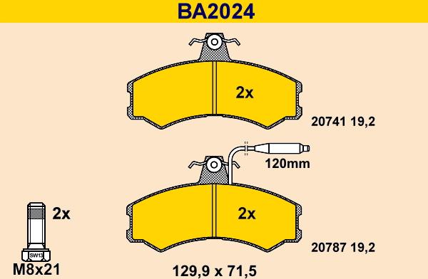 Barum BA2024 - Гальмівні колодки, дискові гальма autocars.com.ua