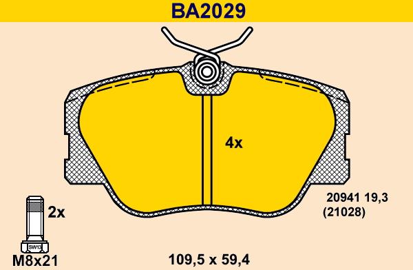 Barum BA2029 - Гальмівні колодки, дискові гальма autocars.com.ua