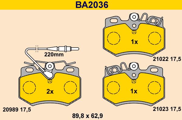 Barum BA2036 - Тормозные колодки, дисковые, комплект avtokuzovplus.com.ua