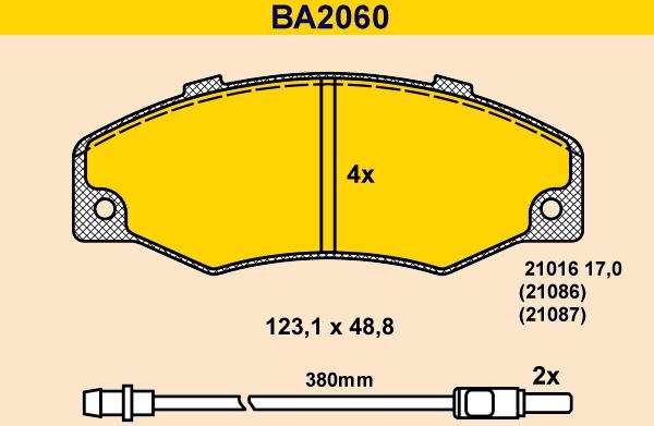 Barum BA2060 - Гальмівні колодки, дискові гальма autocars.com.ua