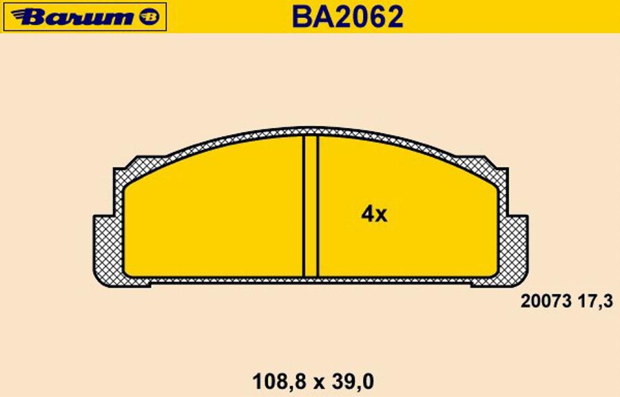 Barum BA2062 - Тормозные колодки, дисковые, комплект avtokuzovplus.com.ua