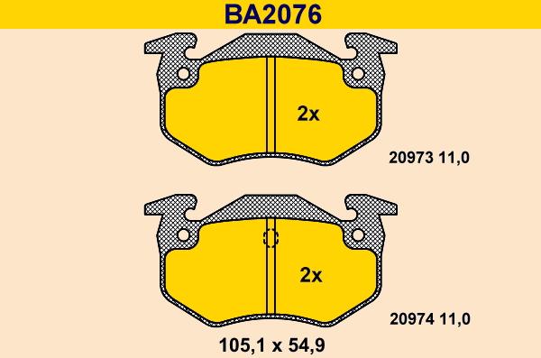 Barum BA2076 - Гальмівні колодки, дискові гальма autocars.com.ua