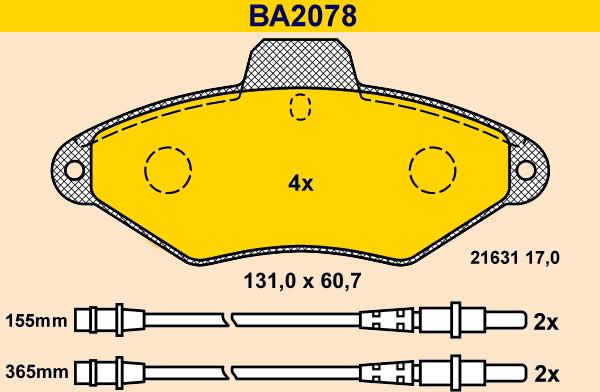 Barum BA2078 - Гальмівні колодки, дискові гальма autocars.com.ua