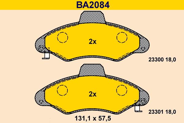 Barum BA2084 - Тормозные колодки, дисковые, комплект avtokuzovplus.com.ua