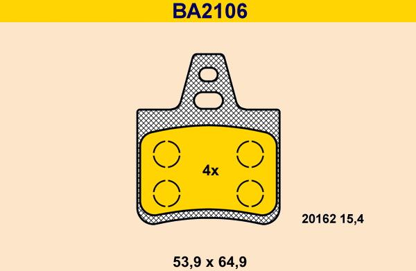 Barum BA2106 - Гальмівні колодки, дискові гальма autocars.com.ua