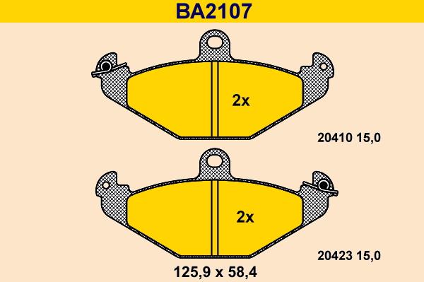 Barum BA2107 - Тормозные колодки, дисковые, комплект autodnr.net