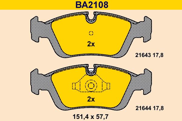 Barum BA2108 - Гальмівні колодки, дискові гальма autocars.com.ua