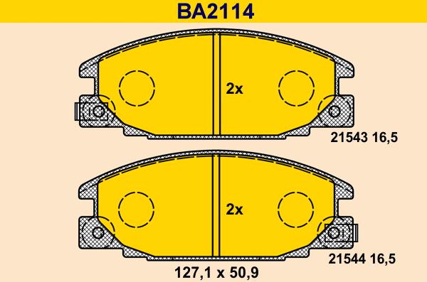 Barum BA2114 - Гальмівні колодки, дискові гальма autocars.com.ua