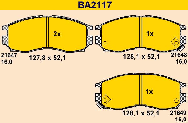Barum BA2117 - Гальмівні колодки, дискові гальма autocars.com.ua