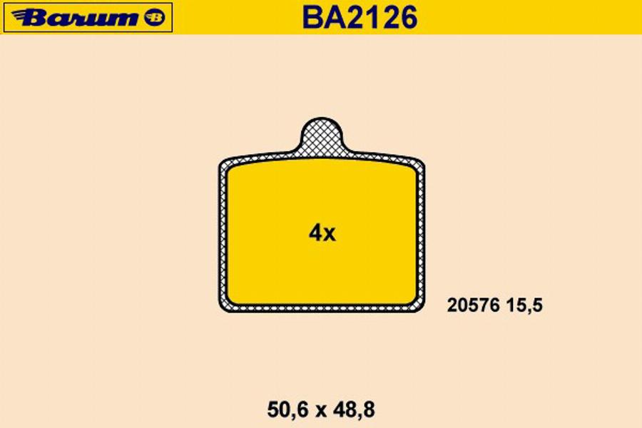 Barum BA2126 - Тормозные колодки, дисковые, комплект autodnr.net