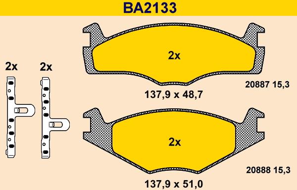 Barum BA2133 - Гальмівні колодки, дискові гальма autocars.com.ua