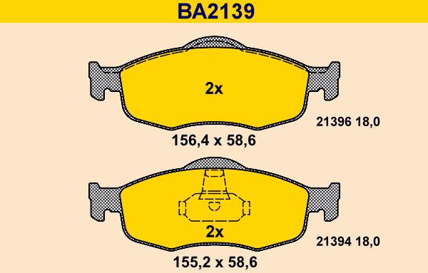 Barum BA2139 - Гальмівні колодки, дискові гальма autocars.com.ua