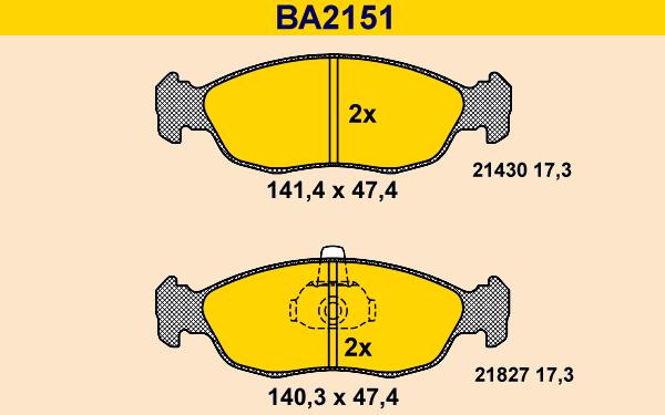 Barum BA2151 - Гальмівні колодки, дискові гальма autocars.com.ua
