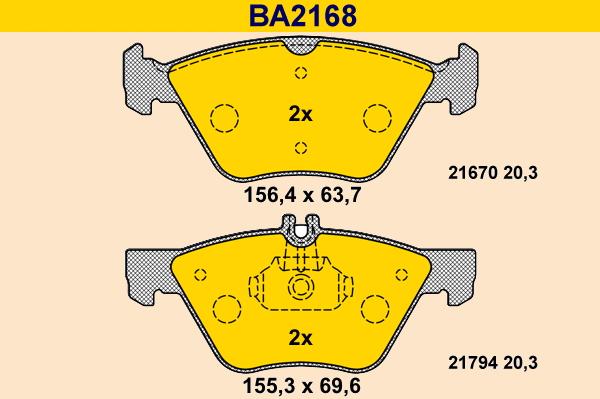 Barum BA2168 - Гальмівні колодки, дискові гальма autocars.com.ua