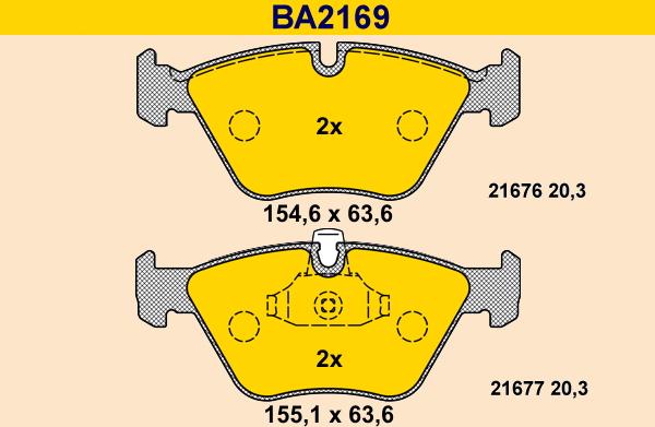 Barum BA2169 - Тормозные колодки, дисковые, комплект avtokuzovplus.com.ua