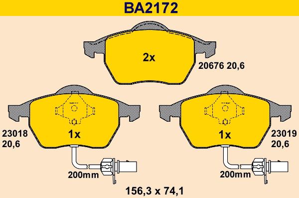 Barum BA2172 - Гальмівні колодки, дискові гальма autocars.com.ua