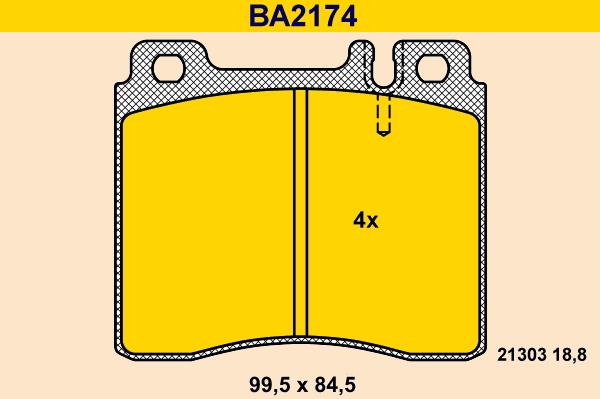 Barum BA2174 - Тормозные колодки, дисковые, комплект autodnr.net