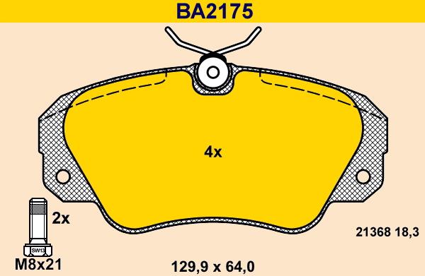Barum BA2175 - Гальмівні колодки, дискові гальма autocars.com.ua