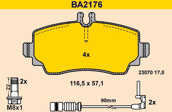 Barum BA2176 - Гальмівні колодки, дискові гальма autocars.com.ua