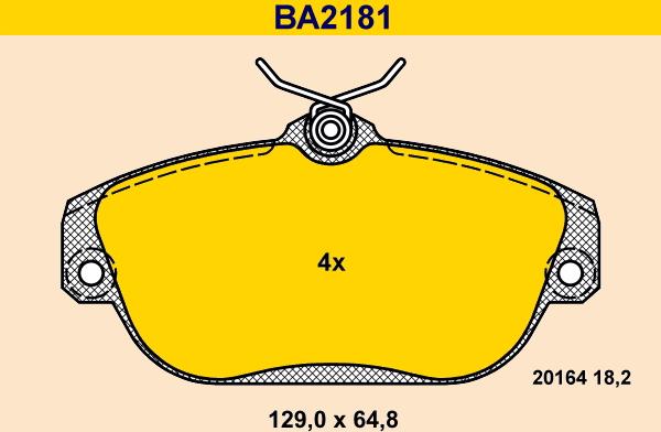 Barum BA2181 - Тормозные колодки, дисковые, комплект avtokuzovplus.com.ua